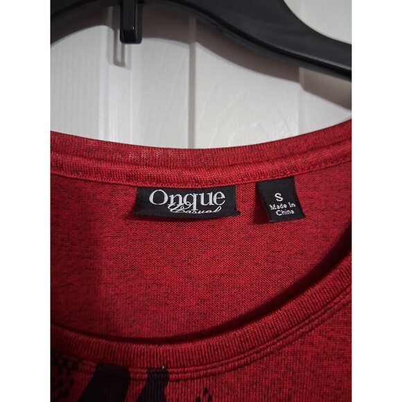 Women's Onque Casual 3/4 Sleeve Red Studded Top Blouse Size S - Picture 2 of 7